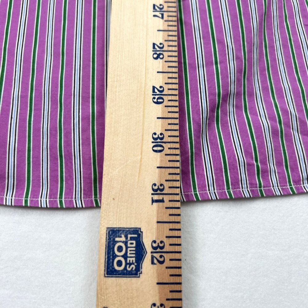 Ralph Lauren Mens 120s Poplin Striped Button-Down Shirt XXL Long Sleeve Pony - Picture 7 of 9